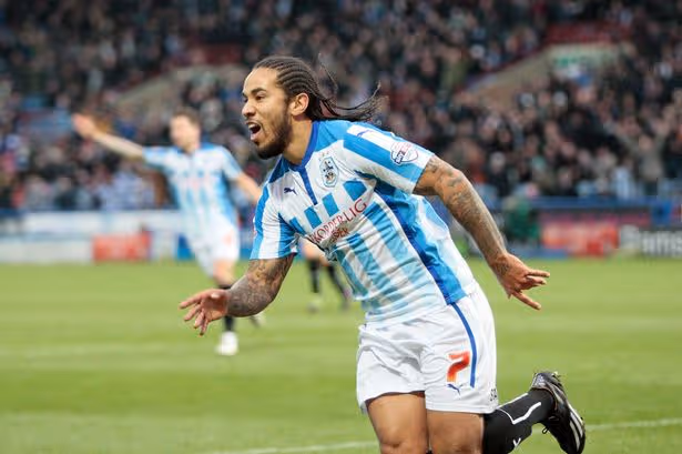 Sean Scannell celebrating with Huddersfield Town